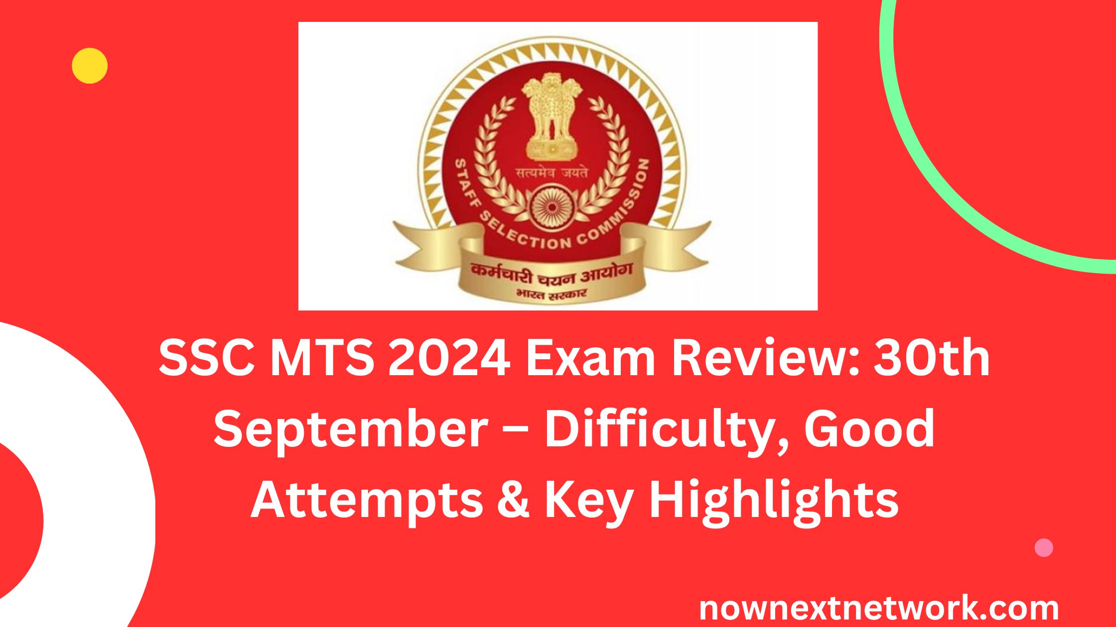 SSC MTS exam review