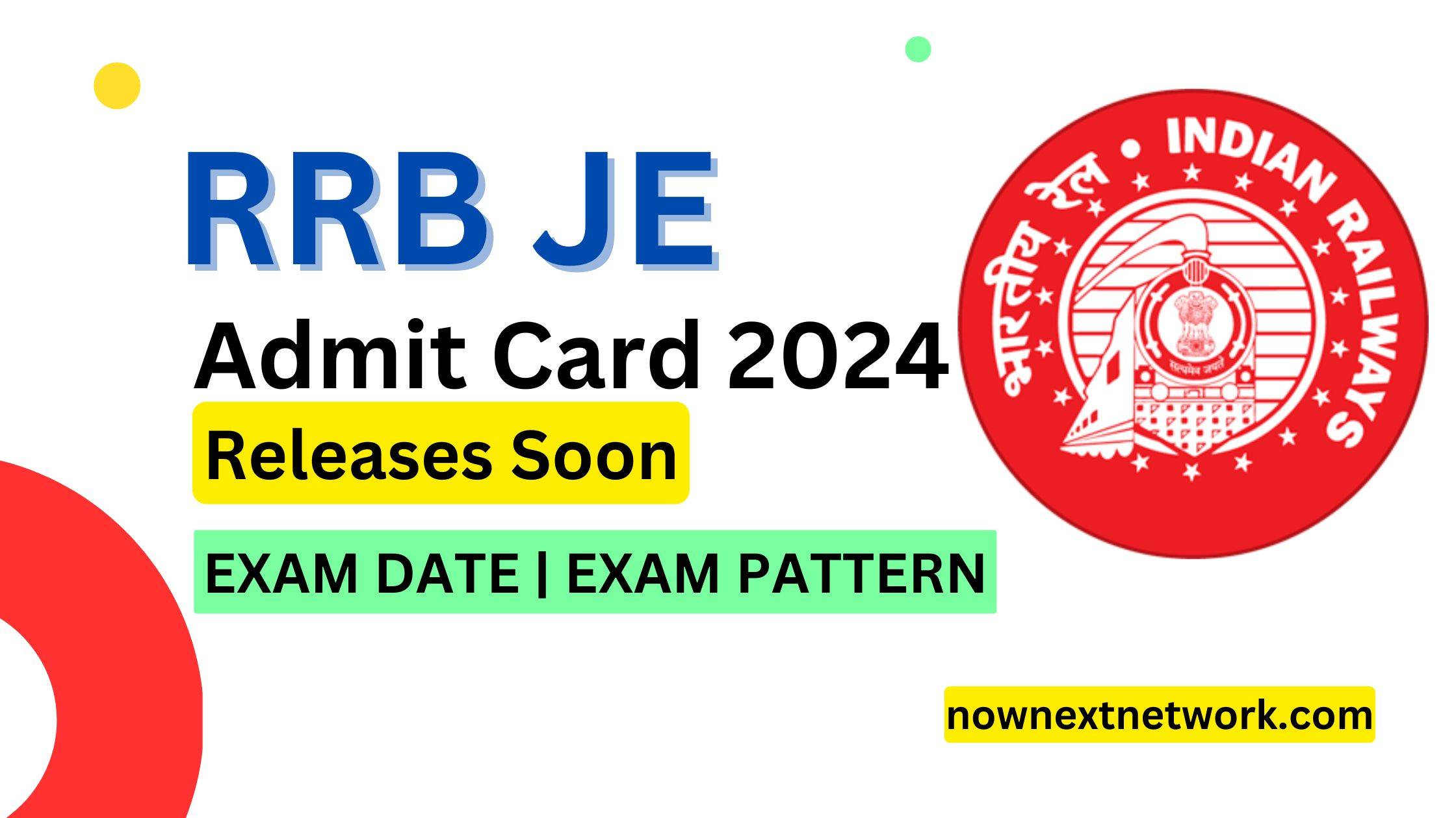 RRB JE Admit Card 2024